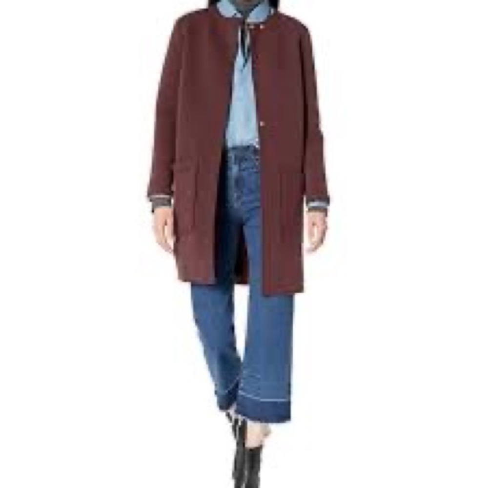 Avec Les Filles - Double faced bonded coat with pockets. Snap button closure. XS